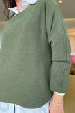Made in Italy Conrad Body Skim Knit Jumper Khaki /10 =